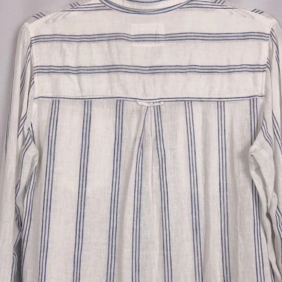 Rails Matea Flamenco Stripe Long Sleeve Linen Blend Top Size Small - Picture 4 of 9
